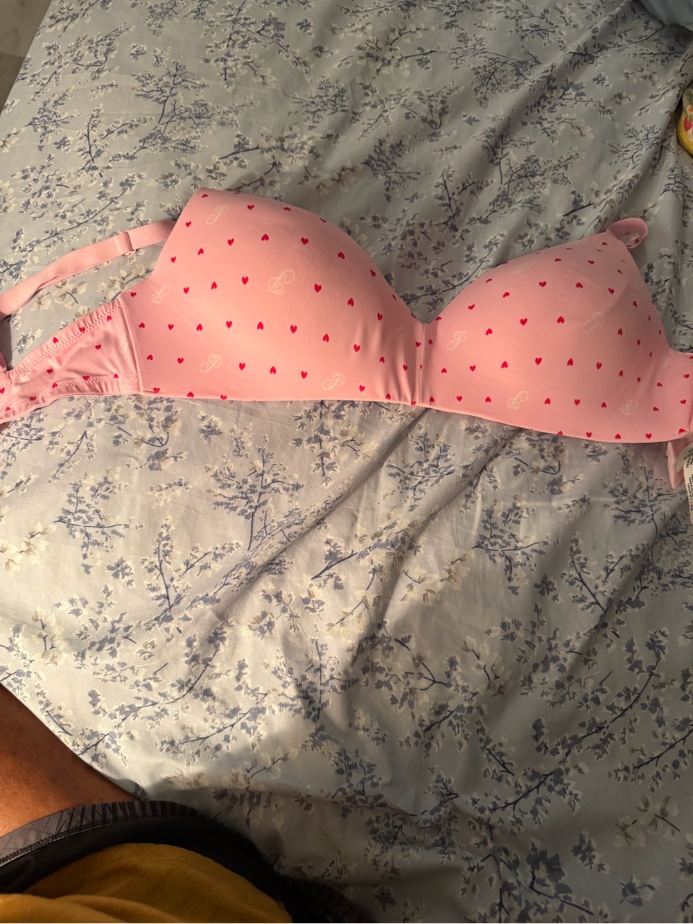 Victoria secret Pink Heart Print T-Shirt Bra 38D